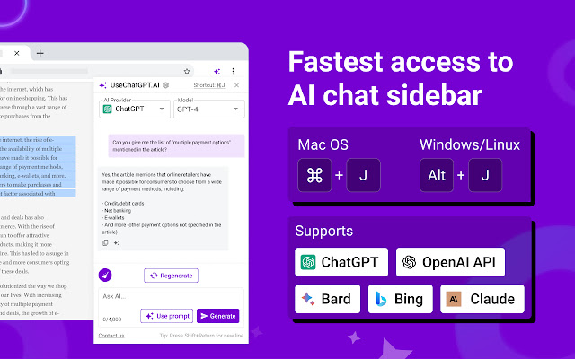 UseChatGPT AI chatgpt chrome extension