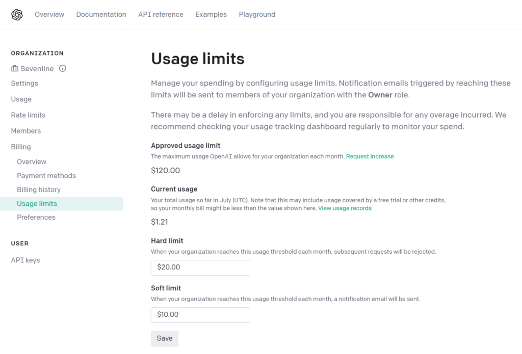 chatgpt api usage limits