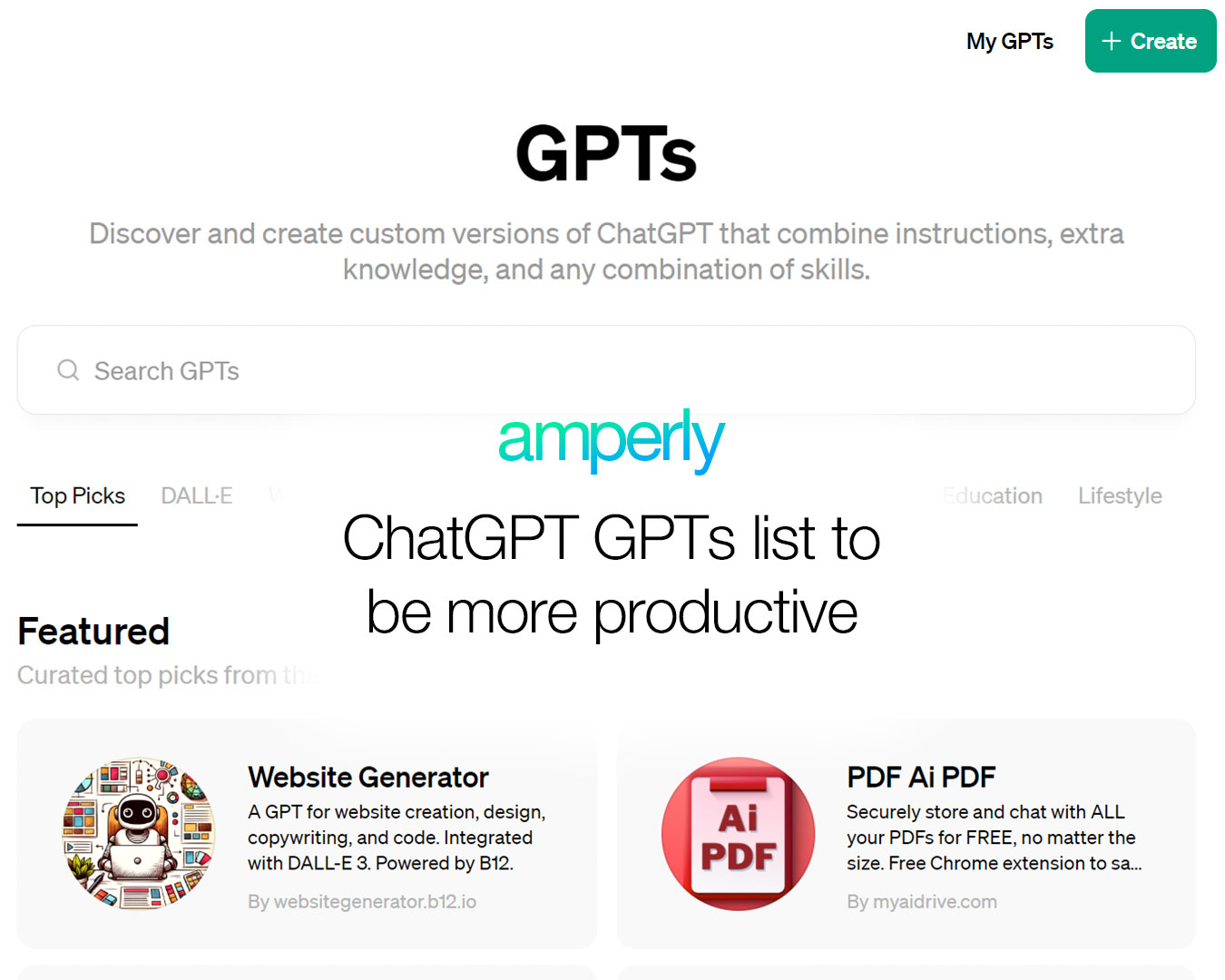 Chatgpt gpts to help you be more productive 2024 amperly