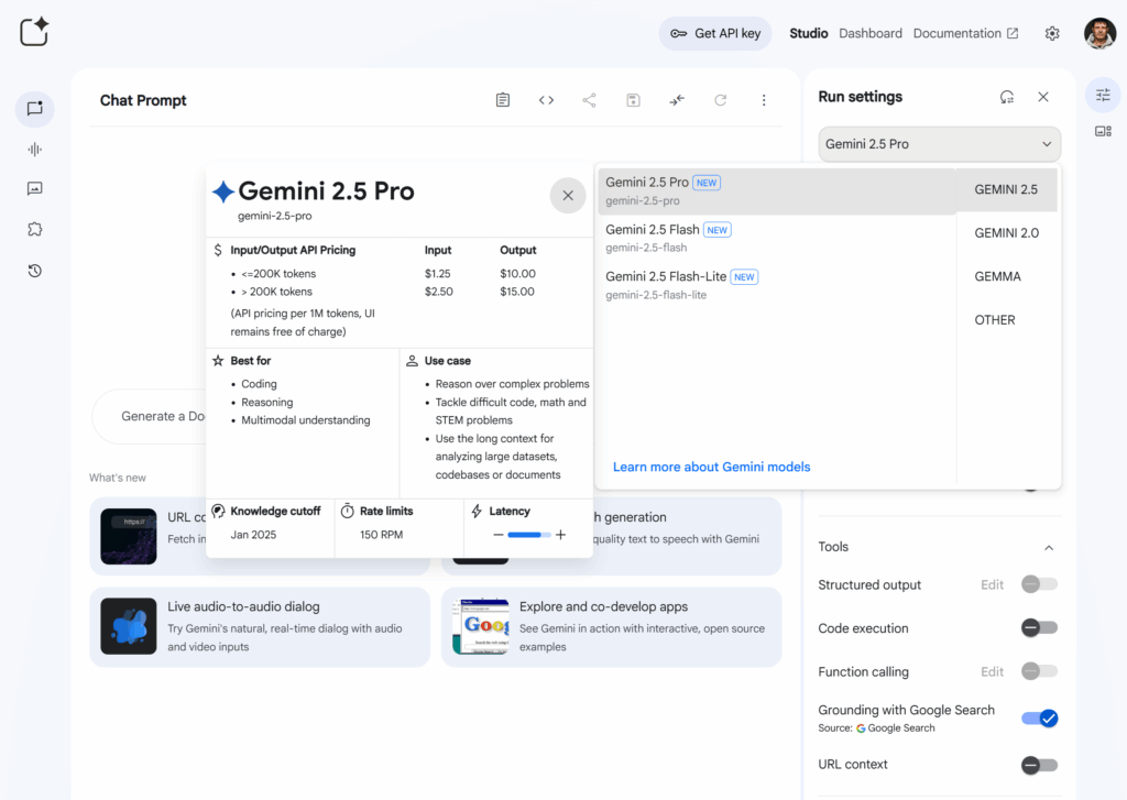 gemini 2.5 pro Google ai studio